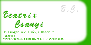 beatrix csanyi business card